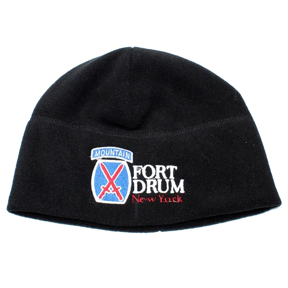 Black Fort Drum 10th Mountain Division Embroidered Polartec Micro-Fleece Hat