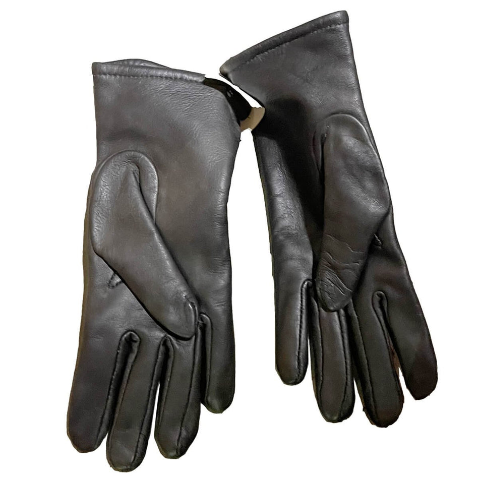 Army Black Leather Dress Gloves With Wool Lining USGI
