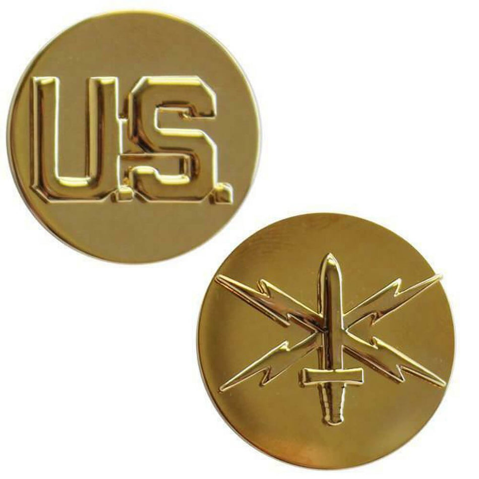 Cyber Warfare Branch Insignia Army Enlisted and US Gold Discs