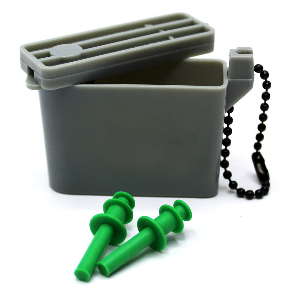 Ear Plugs With Case Foliage Green with Chain