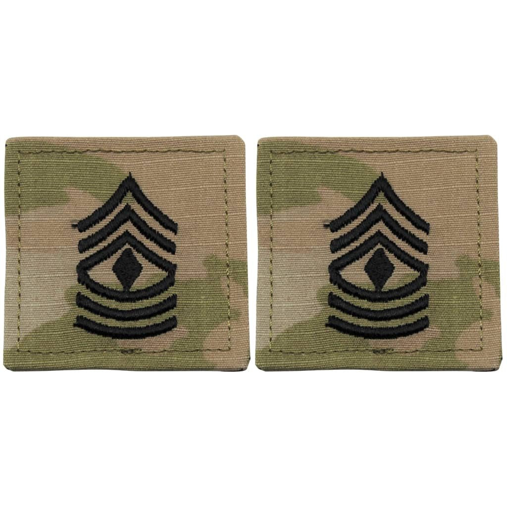 1SG First Sergeant Army Rank OCP Patch With Hook Fastener - Pair