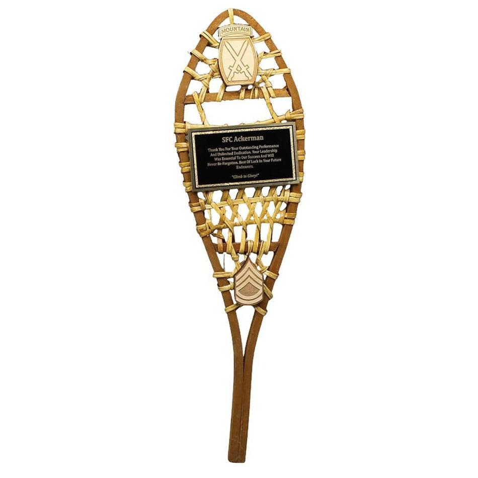 Personalized Small Snow Shoe with Engraved Plaque