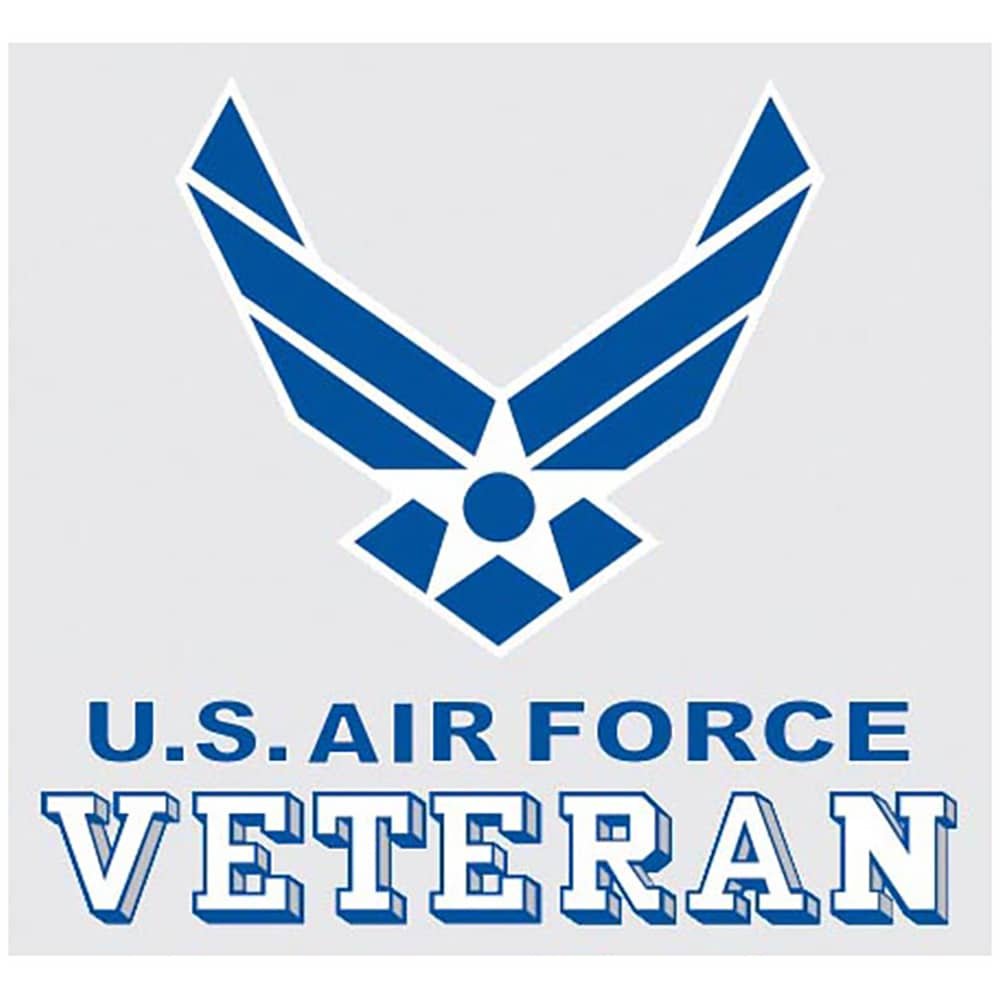 US Air Force Veteran with Wing Logo Decal Car Sticker 3.5\, image size:1000x1000