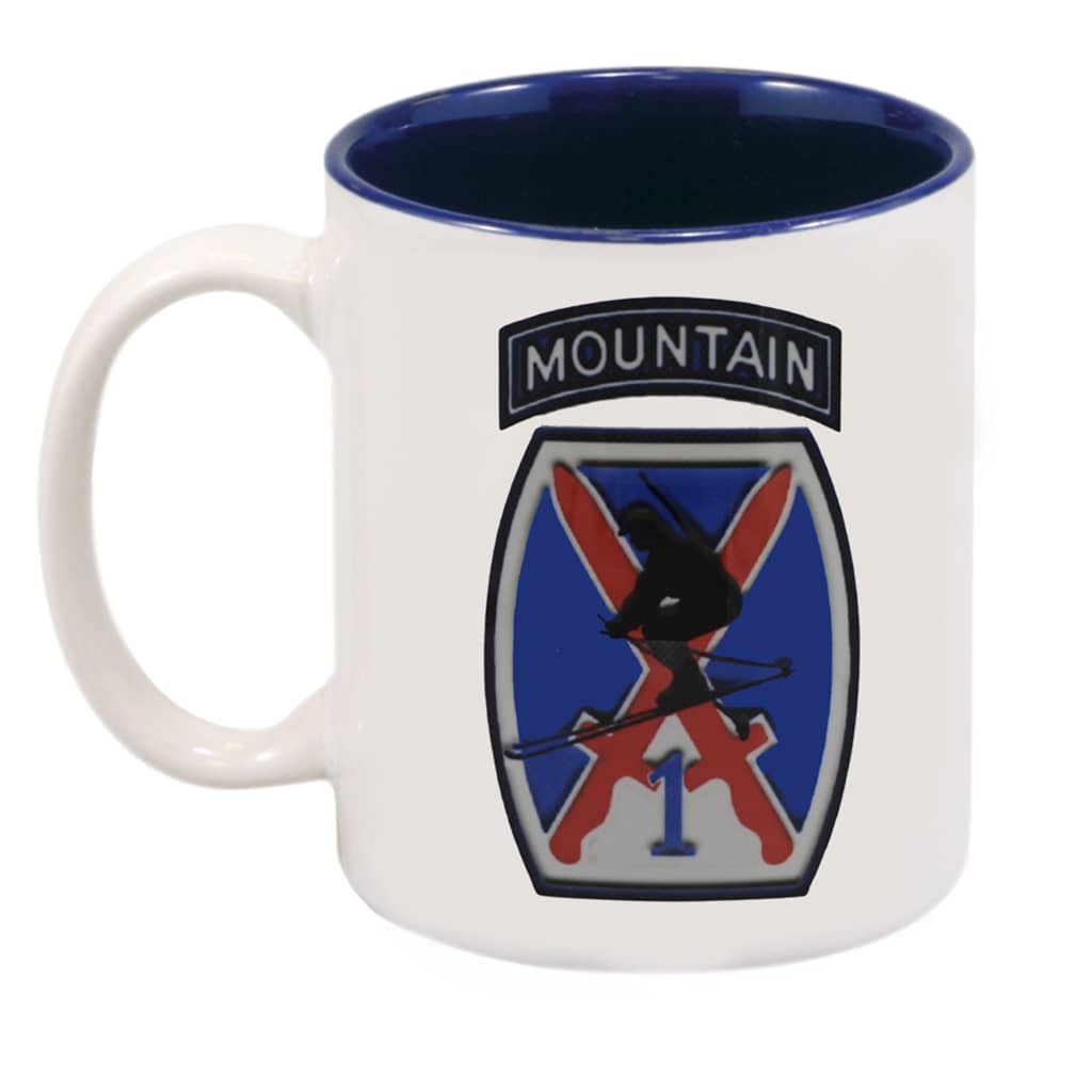 10th Mountain Division Coffee Cup With Blue Inside
