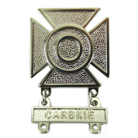 Army Sharpshooter Badge Weapon Qualification Skills with Bar Attached and Mirror Finish Carbine Tab Bar