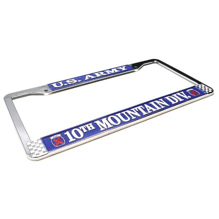 10th Mountain Division Chrome License Plate Frame