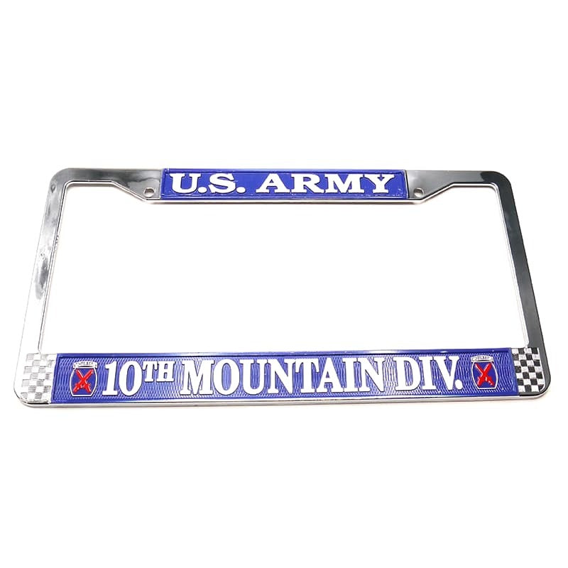 10th Mountain Division Chrome License Plate Frame
