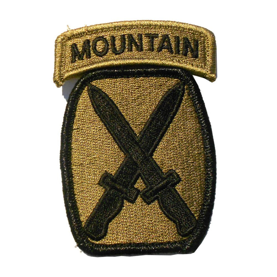 10th Mountain Division OCP Patch with Mountain Tab Connected
