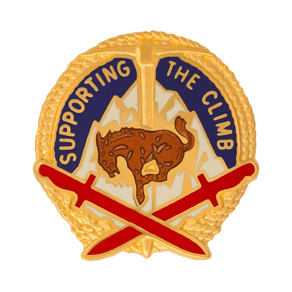 10th Sustainment Brigade Unit Crest Supporting the Climb