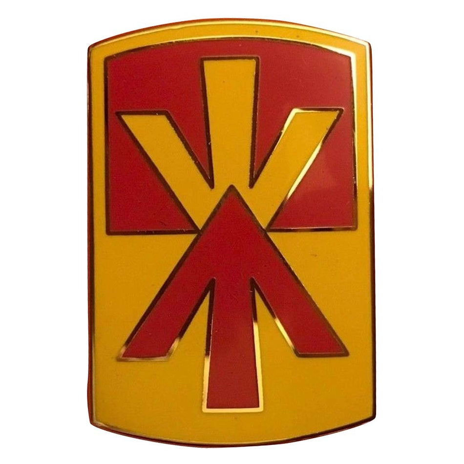 11th Air Defense Artillery Brigade Combat Service Identification Badge on a white background