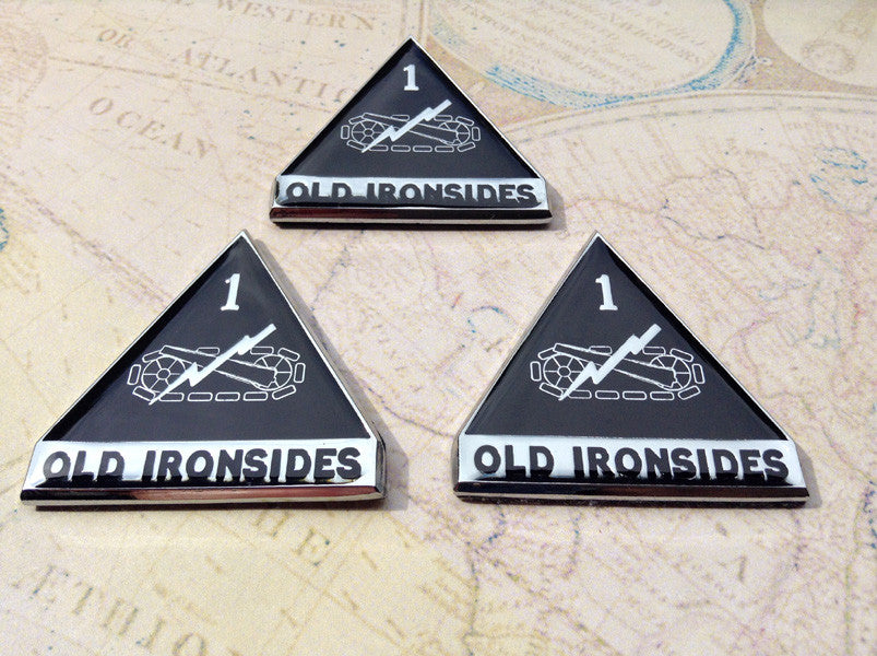 1st Armored Division Auto Decal – Chrome Metal Emblem for Army