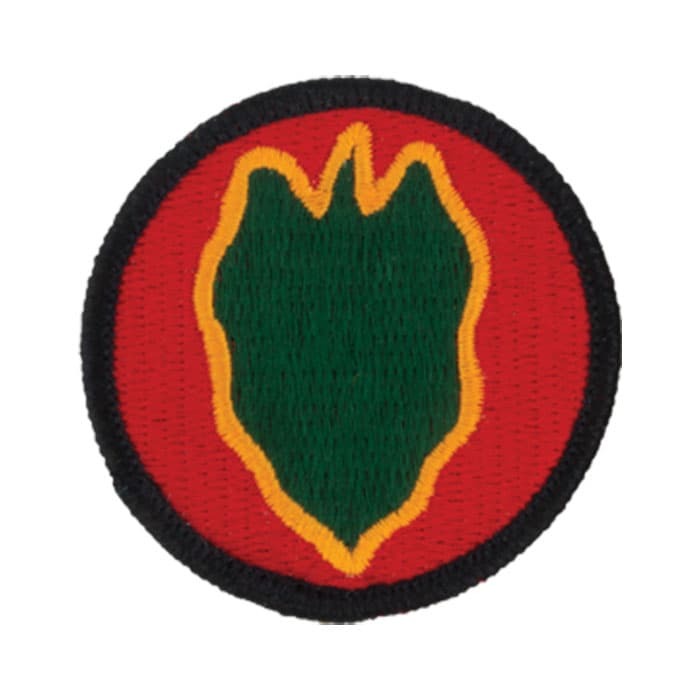 24th Infantry Division Color Patch Sew-On on a white background