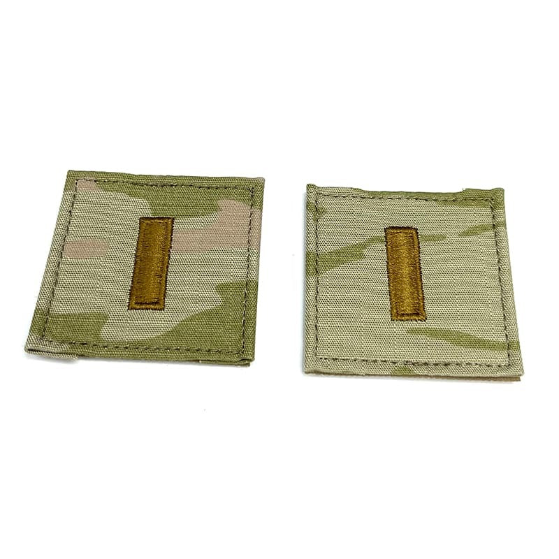 2LT Army Rank Patch Second Lieutenant OCP Hook Fastener - Pair