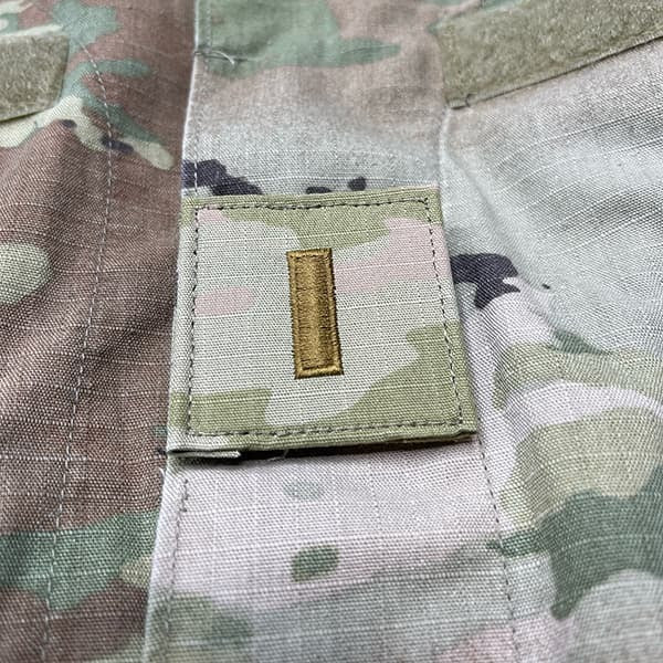 2LT Army Rank Patch Second Lieutenant OCP Hook Fastener - Pair