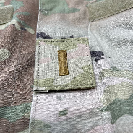 2LT Army Rank Patch Second Lieutenant OCP Hook Fastener - Pair