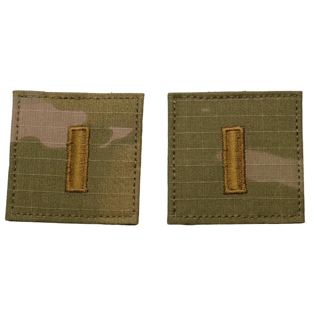 2LT Second Lieutenant Army Rank OCP Patch With Hook Fastener - Pair