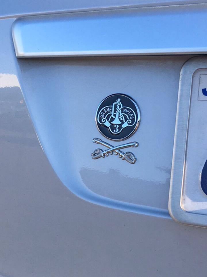 Cavalry Insignia Metal Car Decal by Auto Medals