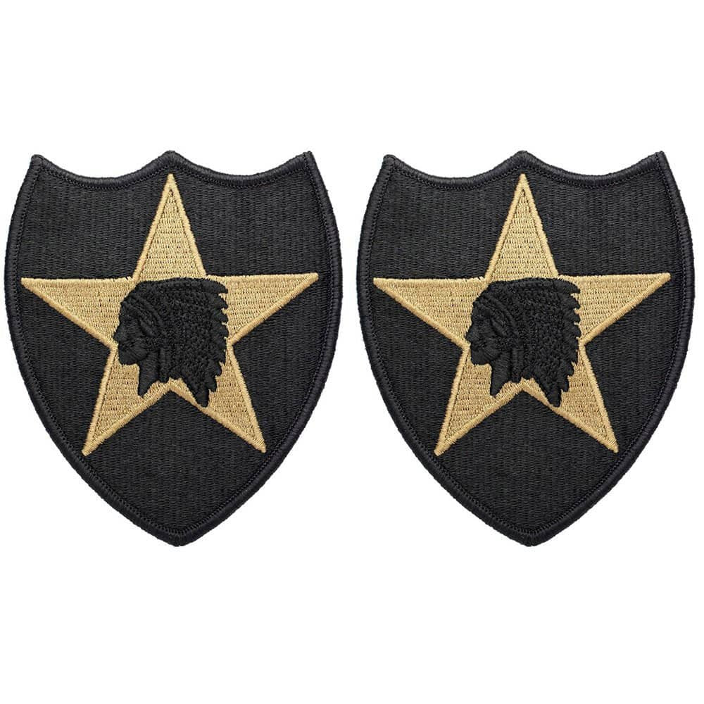 2nd Infantry Division OCP Army Patch With Hook Fastener - Pair