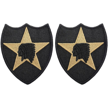 2nd Infantry Division OCP Army Patch With Hook Fastener - Pair