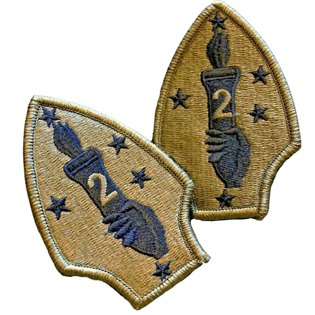 2nd Marine Division OCP Patch with Hook Fastener - Pair