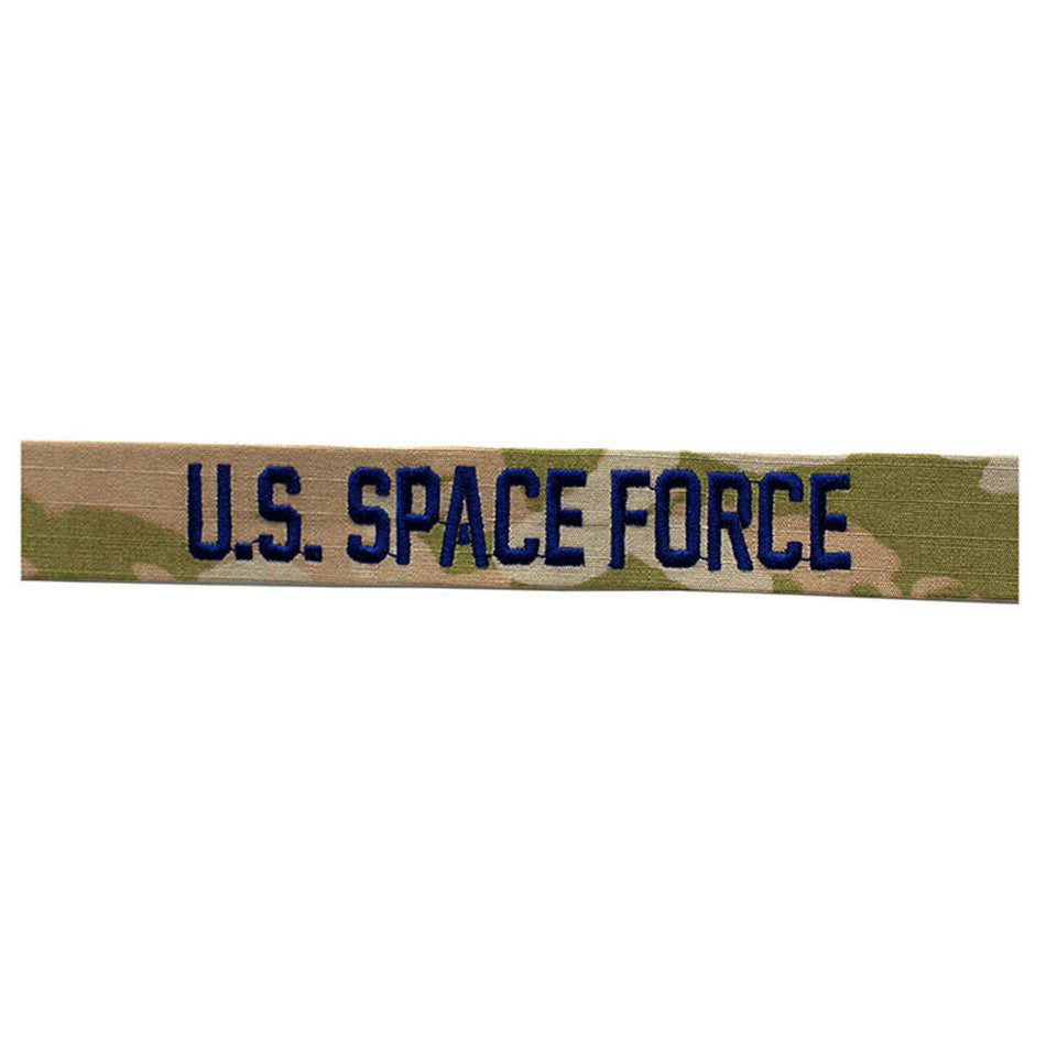 A rectangular camouflage patch with the words 'U.S. Space Force'