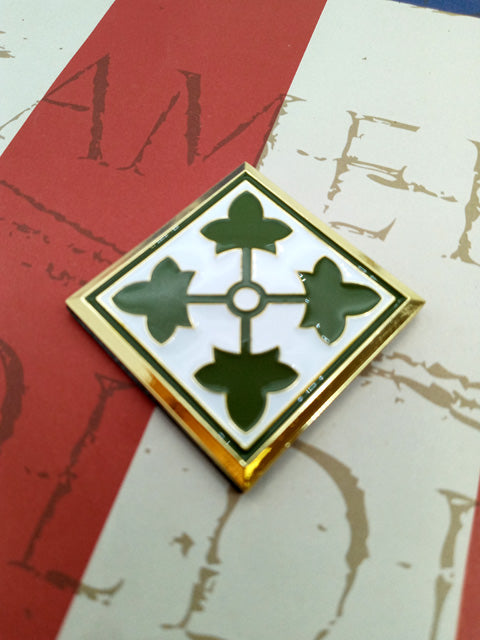 4th Infantry Division Metal Car Decal -