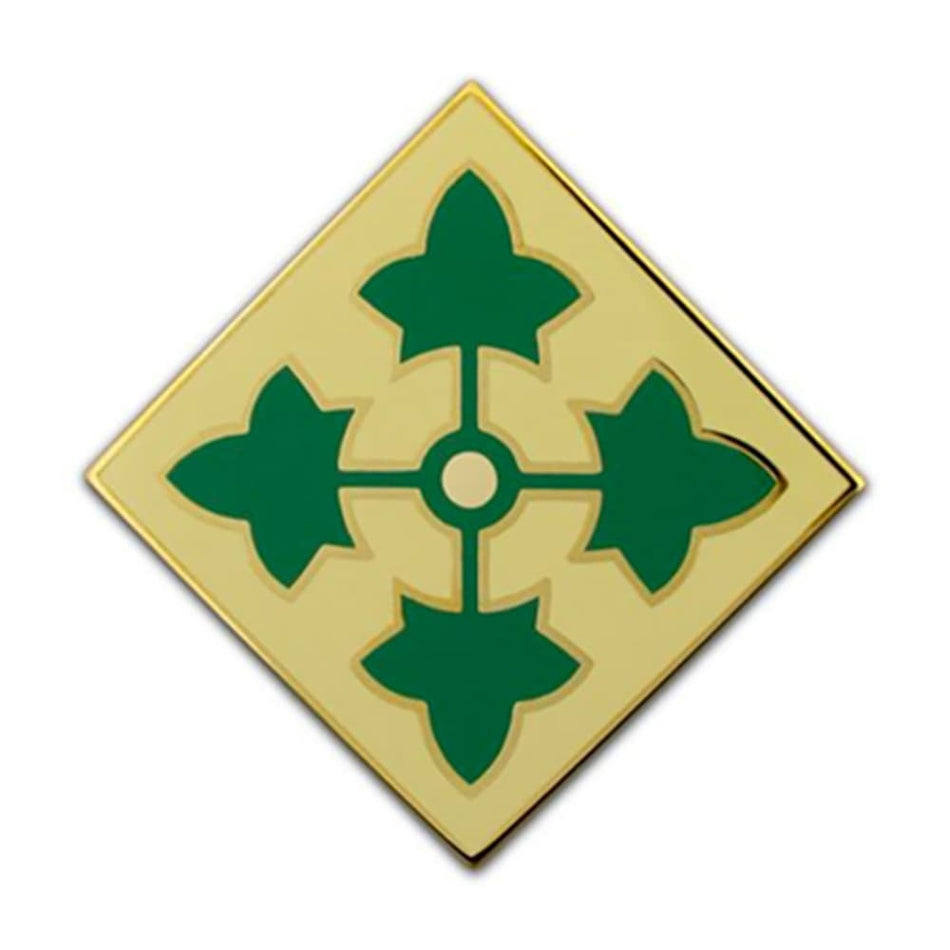 4th Infantry Division Combat Service Identification Badge on a white background