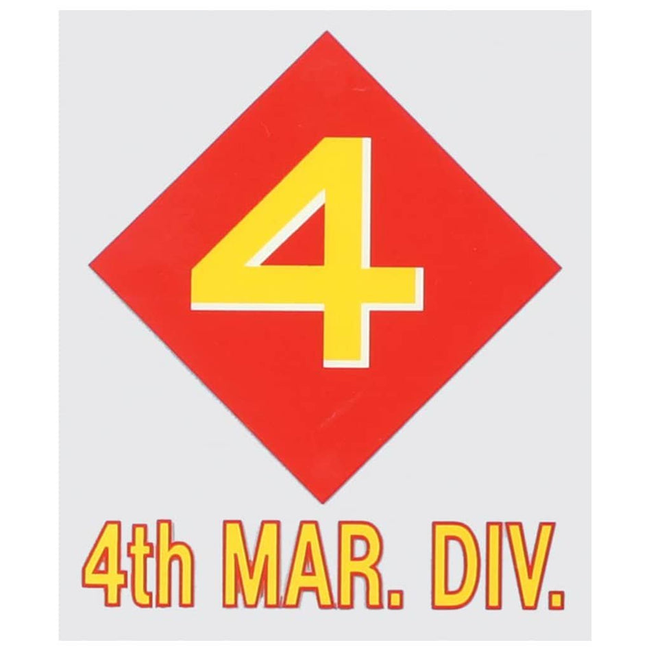 4th Marine Division Vinyl Decal Window Sticker 3.75" x 4.5"