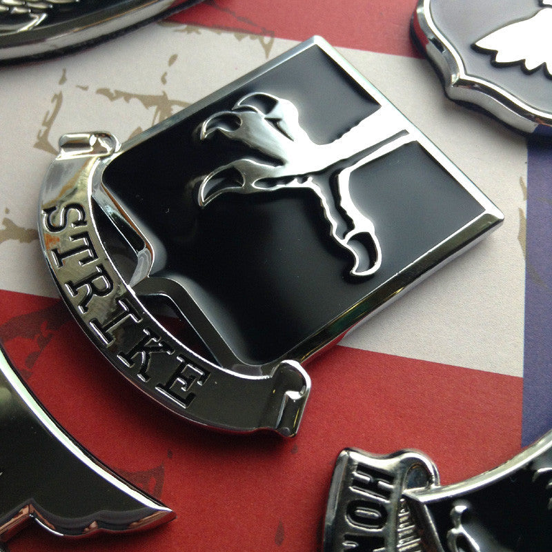 502nd Infantry Regiment Car Decal – Chrome Zinc Alloy Emblem