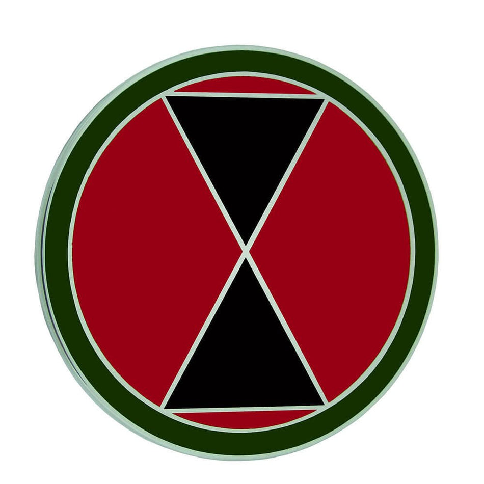 7th Infantry Division Combat Service Identification Badge on a white background