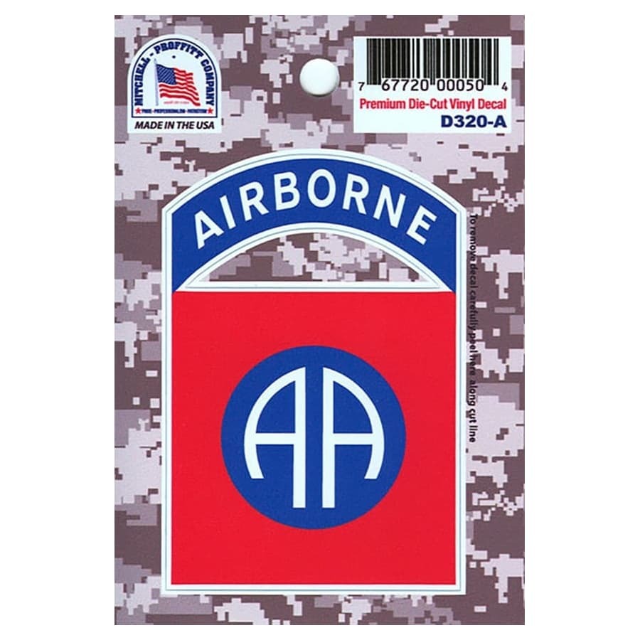 82nd Airborne Combat Service Identification Badge Decal  in packaging on a white background