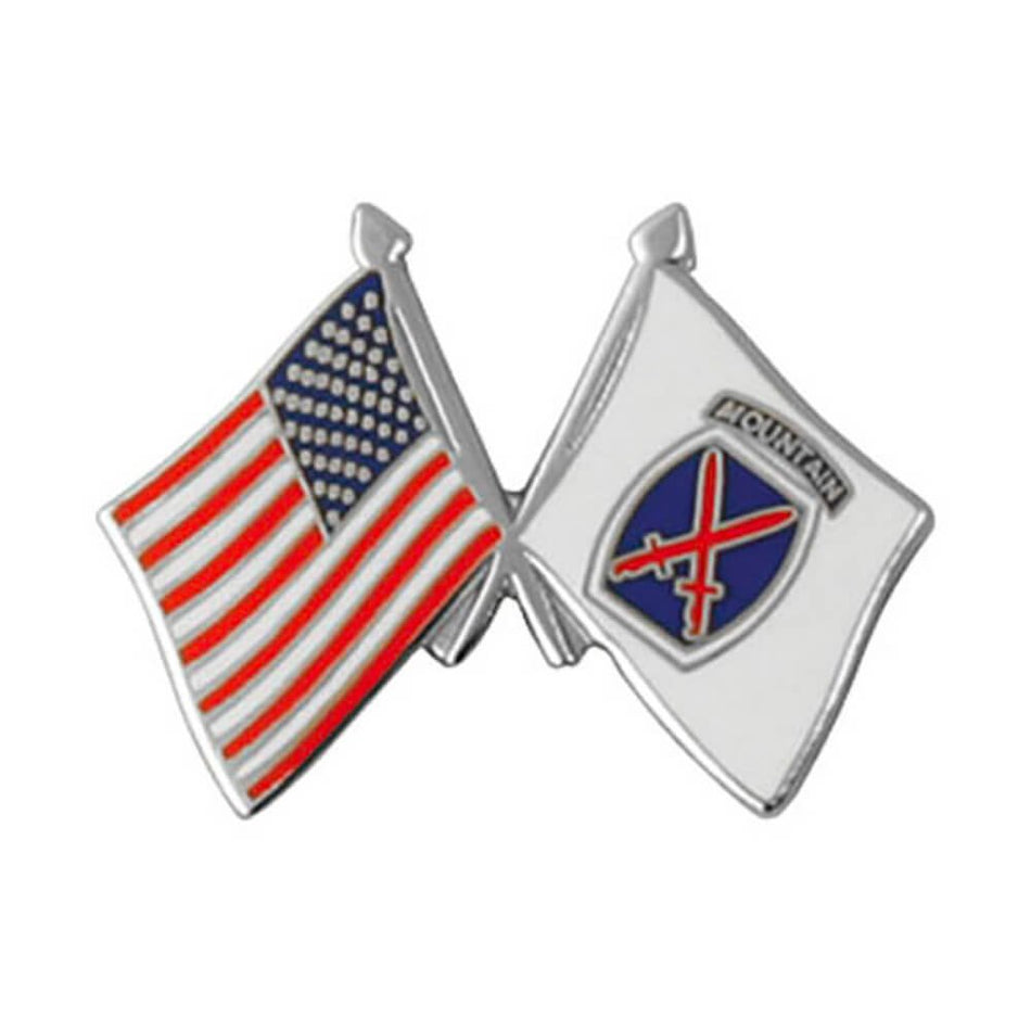 American Flag and 10th Mountain Division Lapel Pin