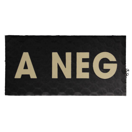 A rectangular black flag or banner with the text 'A NEG' printed in large beige letters, shown against a plain white background.