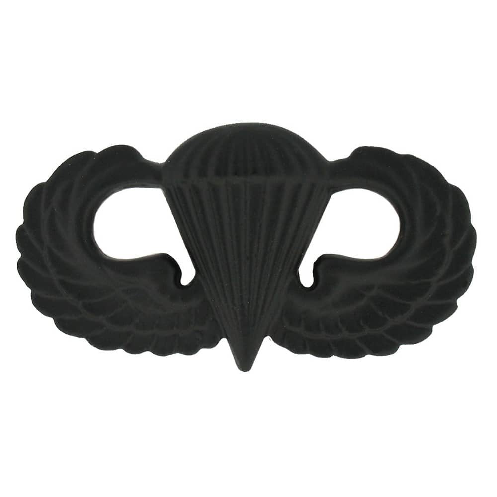 Army Basic Parachutist Badge Jump Wings Black Metal Pin