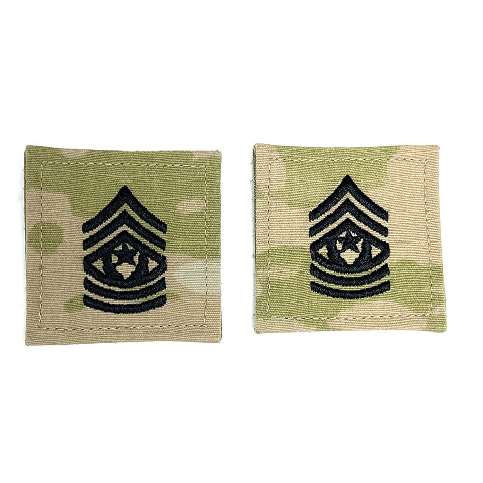 Army CSM Rank OCP Patch - Hook Fastener - Pair