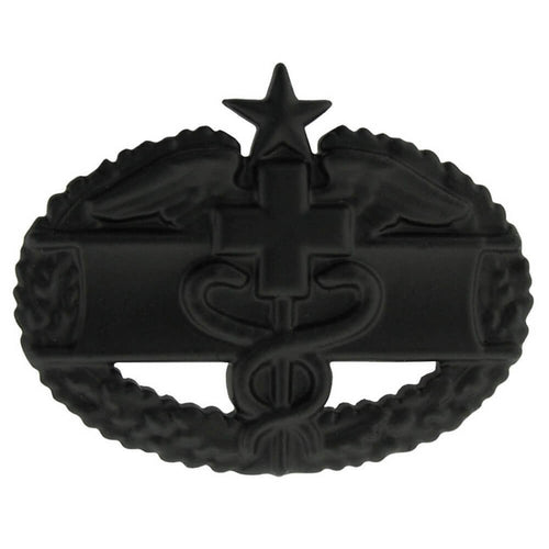 Combat Medical Badge Army Medic 2nd Award Black Metal Pin