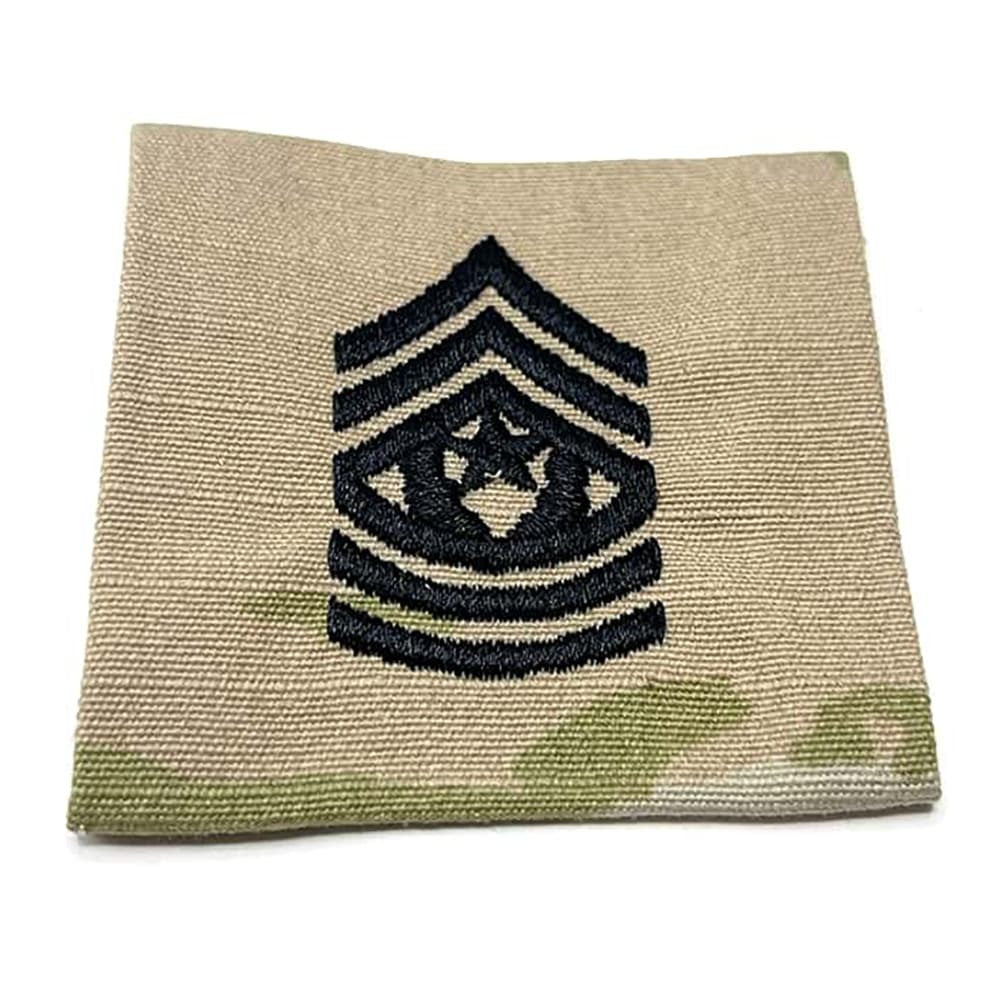 Army Command Sergeant Major CSM Rank Patch on a textured fabric background