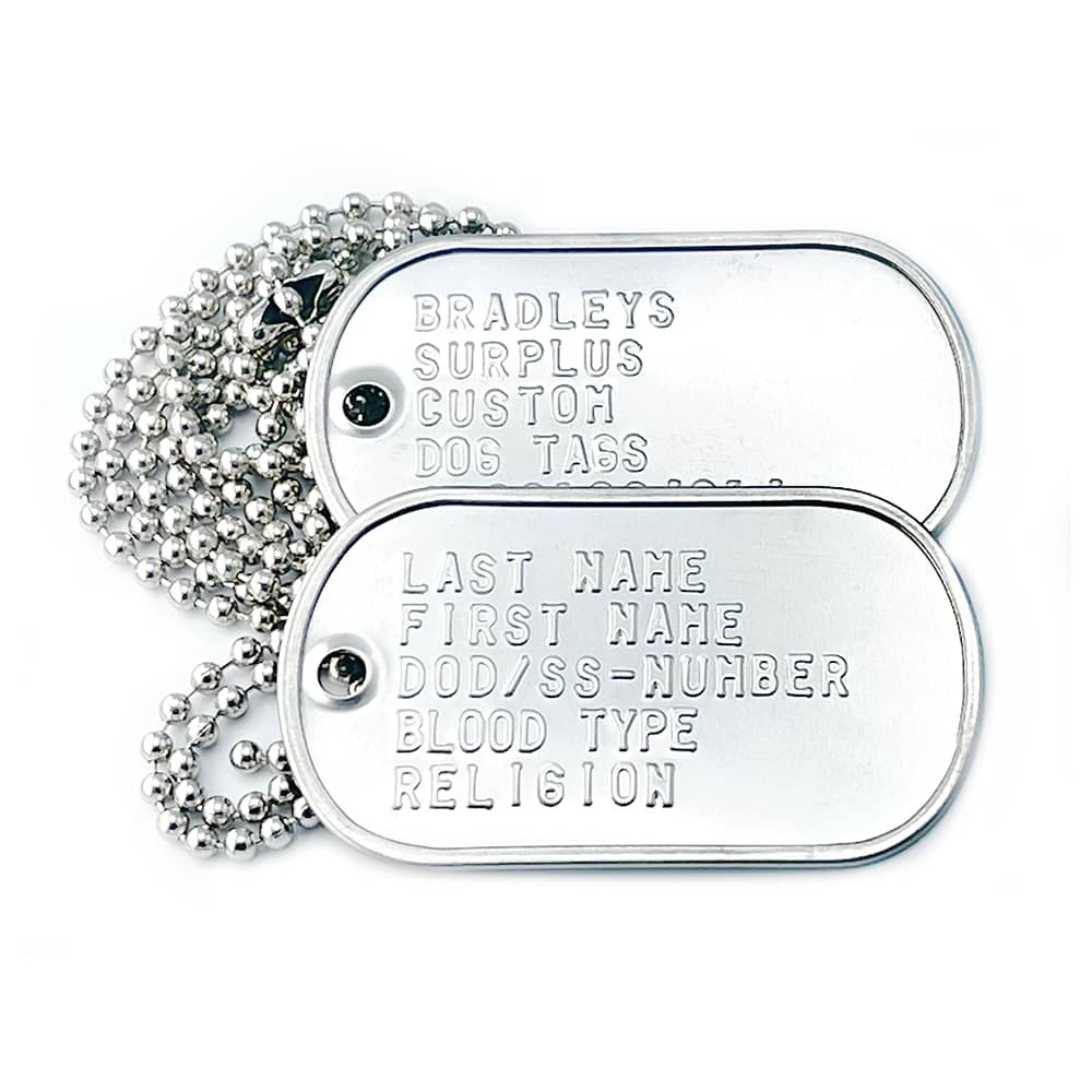 Army Dog Tag Set with Ball Chains
