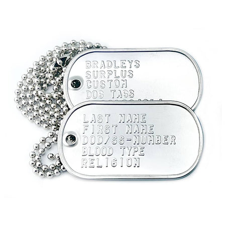 Army Dog Tag Set with Ball Chains