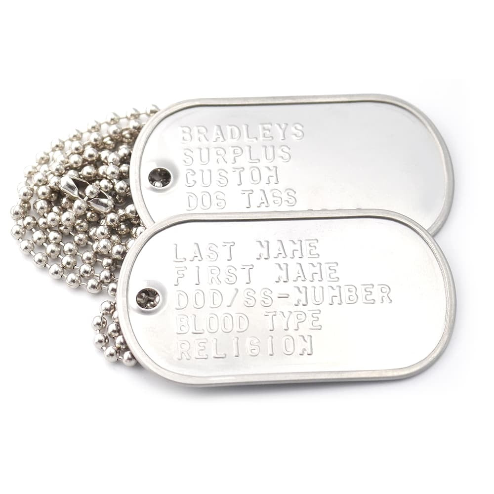 Army Dog Tag Set with Ball Chains
