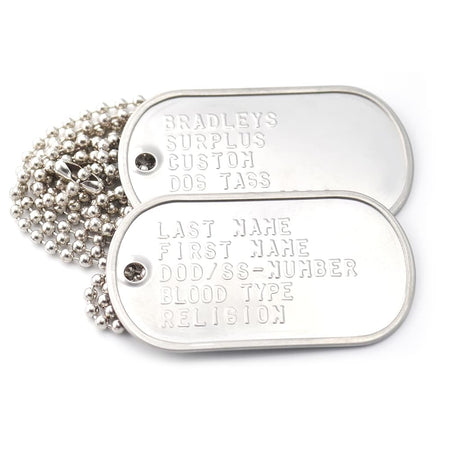 Army Dog Tag Set with Ball Chains