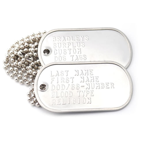 Army Dog Tag Set with Ball Chains