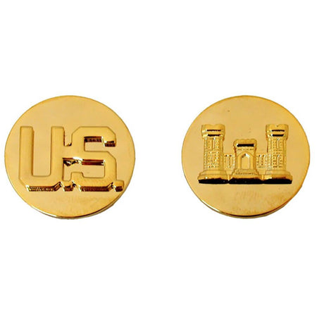 Engineer Branch Insignia Army Enlisted and US Gold Discs
