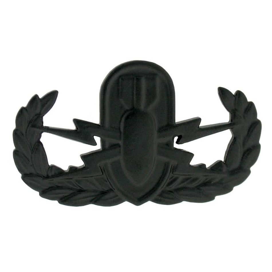 Army EOD Badge – Basic Explosive Ordnance Disposal Black Pin-On Insignia