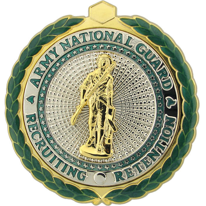 Army National Guard Recruiting and Retention Badge on a white background
