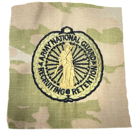 OCP patch with 'Army National Guard Recruiting Retention' text on a white background