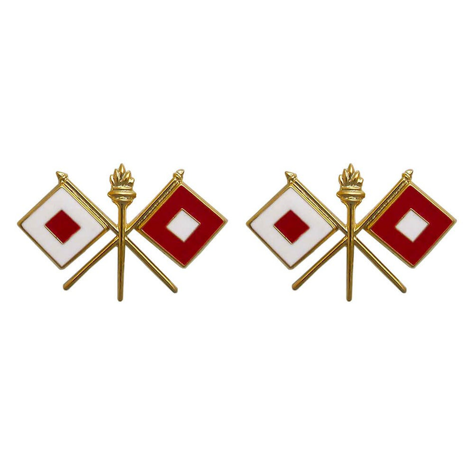 Signal Branch Insignia Army Officer - Pair