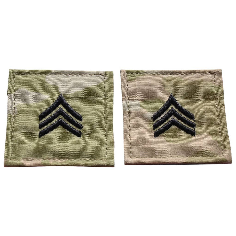 SGT Sergeant Army Rank OCP Patch 2x2 Hook & Loop - Pair