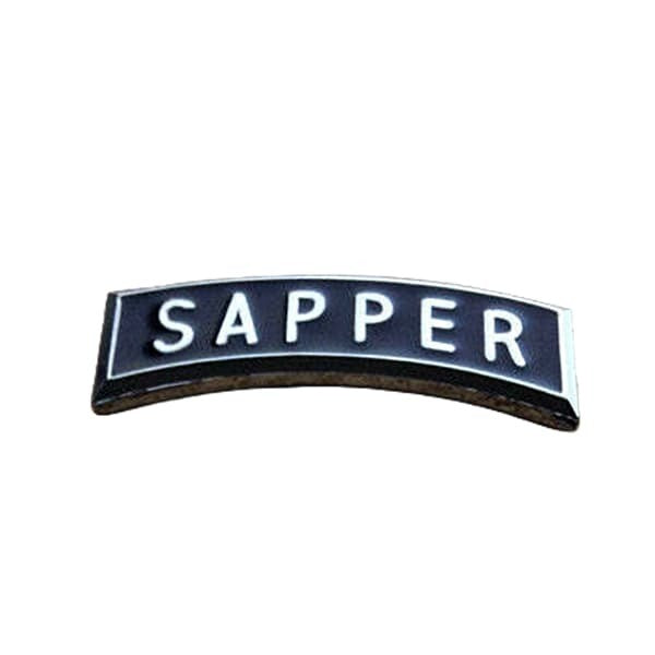 Army Sapper Tab Chrome Emblem