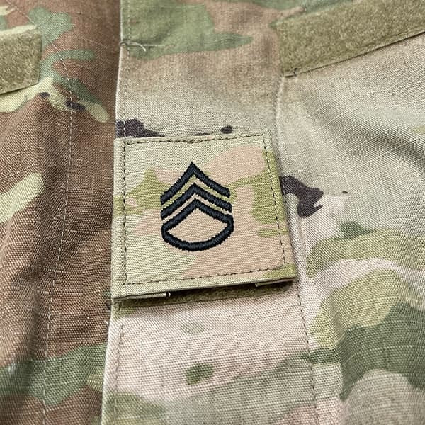 Army Staff Sergeant Rank Patch – SSG OCP 2x2 Hook and Loop 